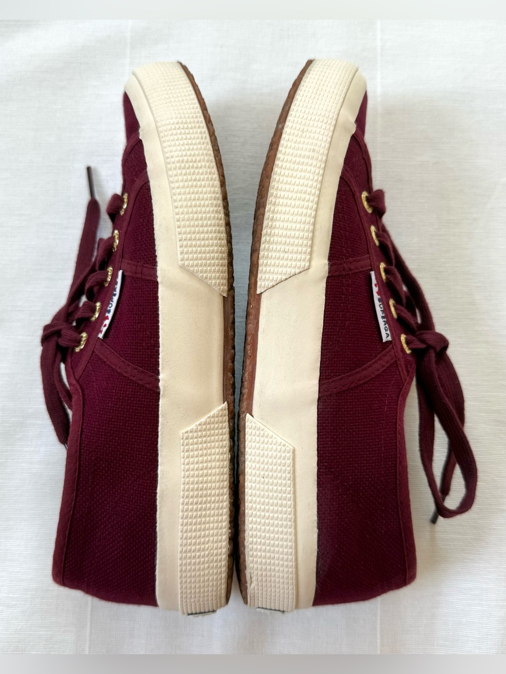 Superga 2750 Cotu Classic Low Top Lace Up Burgundy Sneakers - Picture 4 of 8